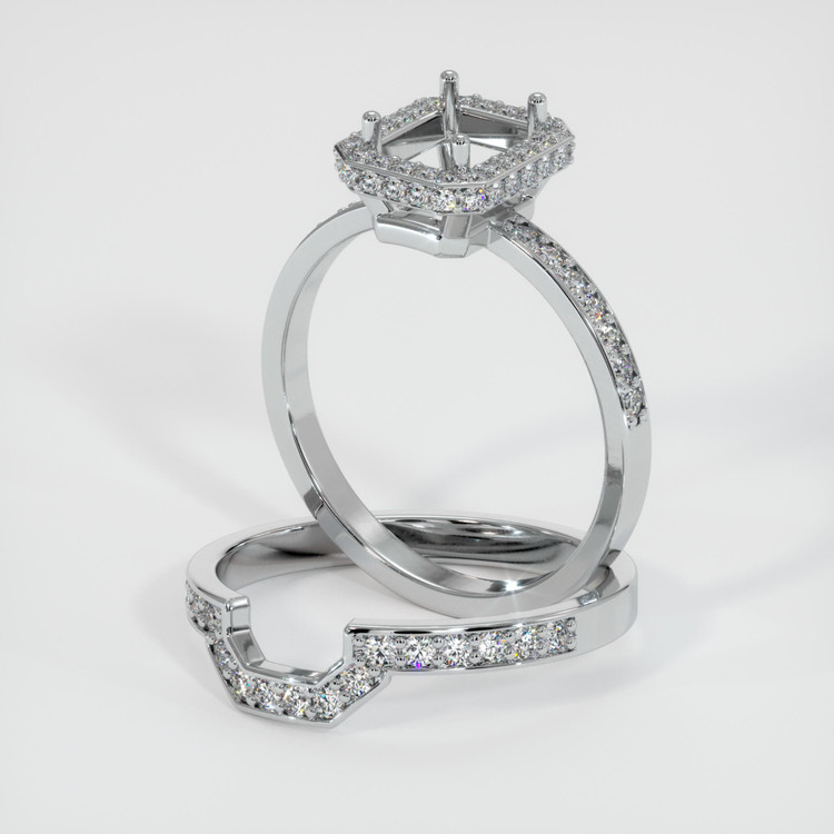 18K White Gold Pave Ring Setting