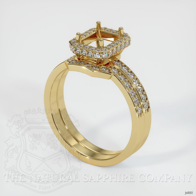 14K Yellow Gold Pave Ring Setting