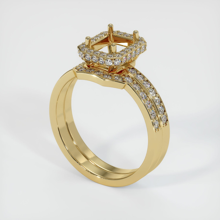 14K Yellow Gold Pave Ring Setting