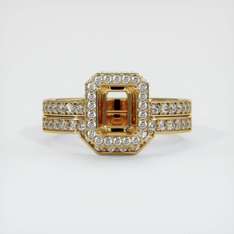 14K Yellow Gold Pave Ring Setting