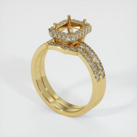 18K Yellow Gold Pave Ring Setting Video