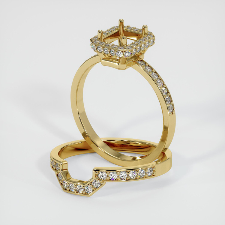 18K Yellow Gold Pave Ring Setting