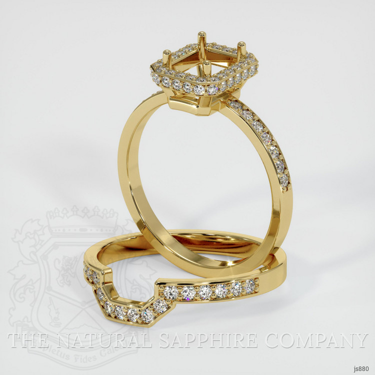 18K Yellow Gold Pave Ring Setting