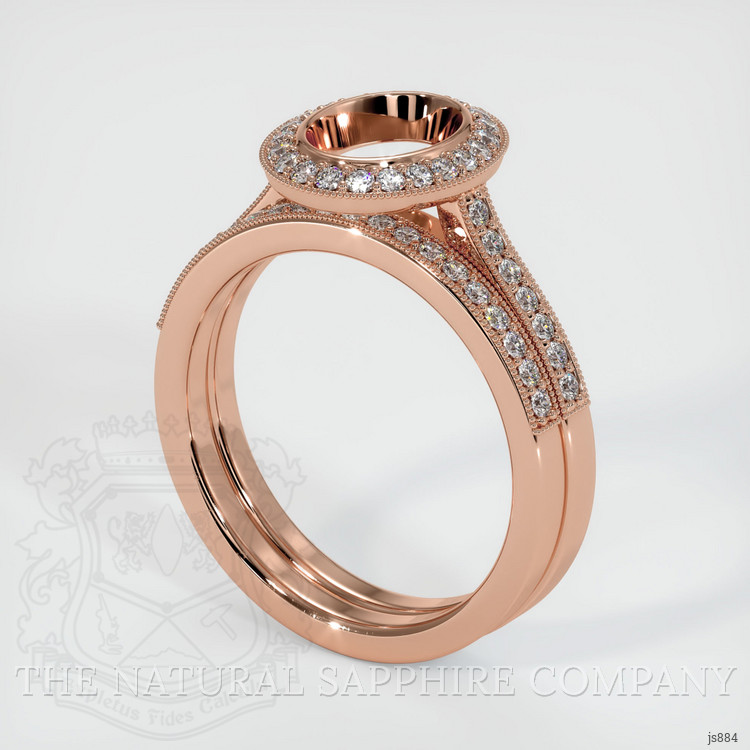 14K Rose Gold Pave Ring Setting