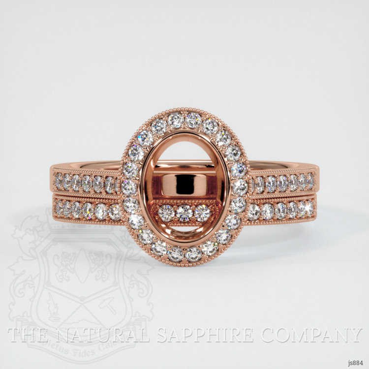 14K Rose Gold Pave Ring Setting