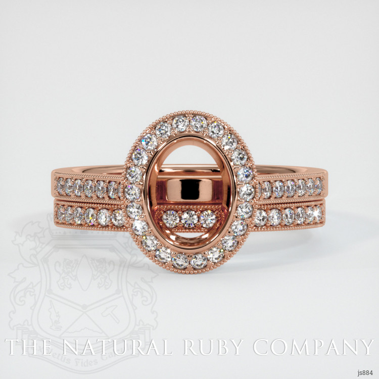 14K Rose Gold Pave Ring Setting