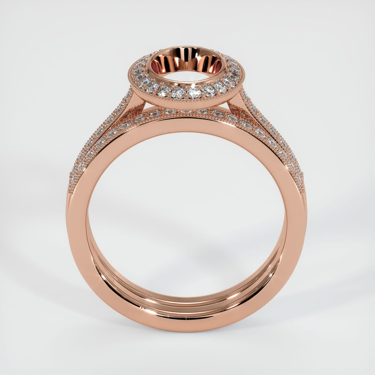 14K Rose Gold Pave Ring Setting