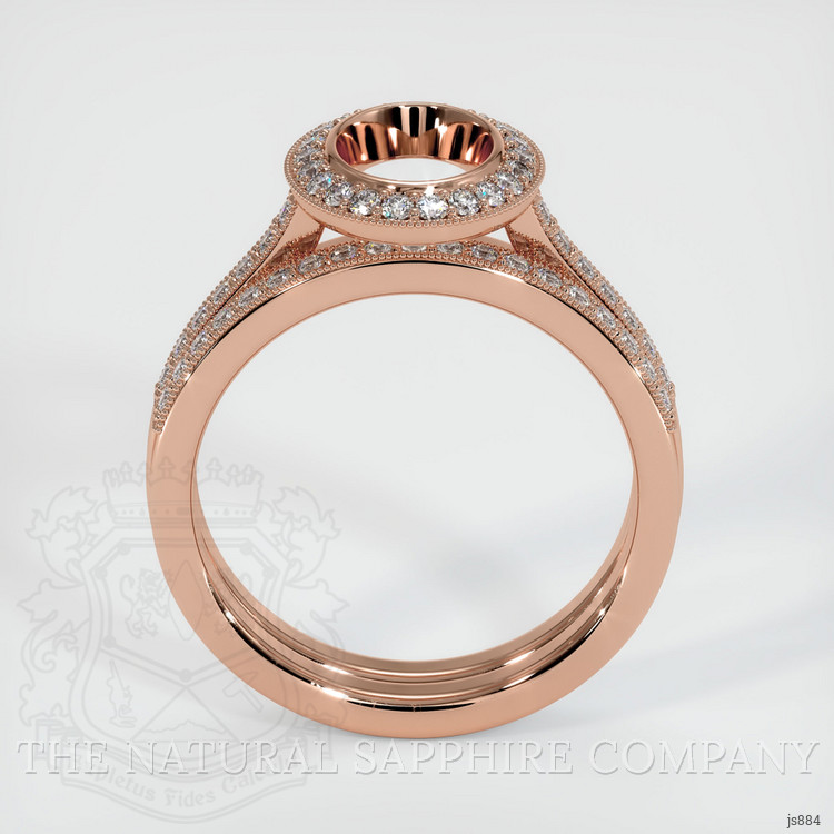 14K Rose Gold Pave Ring Setting