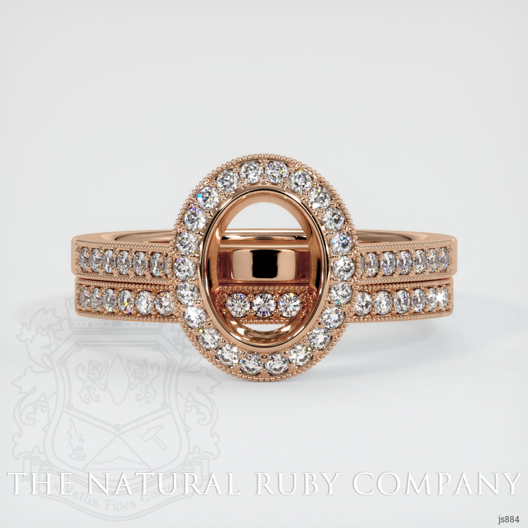 18K Rose Gold Pave Ring Setting