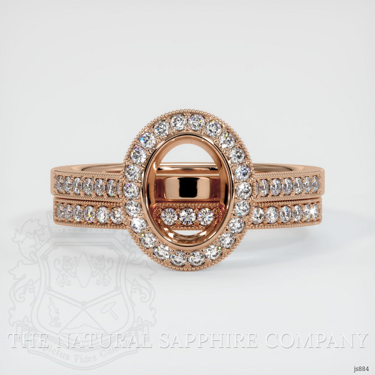 18K Rose Gold Pave Ring Setting