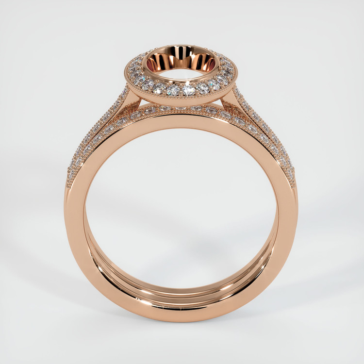 18K Rose Gold Pave Ring Setting