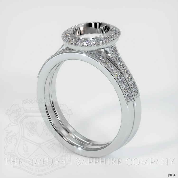 14K White Gold Pave Ring Setting