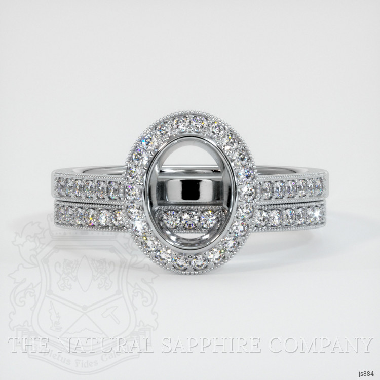 14K White Gold Pave Ring Setting