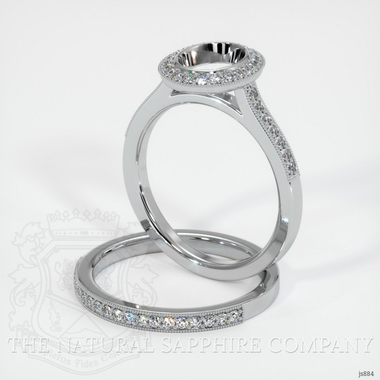 14K White Gold Pave Ring Setting