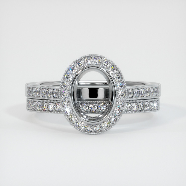 18K White Gold Pave Ring Setting