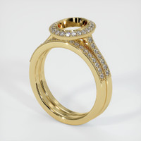 14K Yellow Gold Pave Ring Setting Video