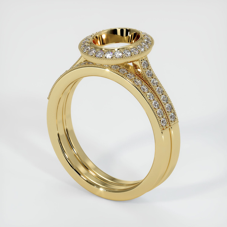 14K Yellow Gold Pave Ring Setting