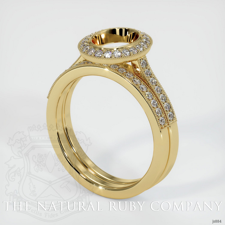 14K Yellow Gold Pave Ring Setting