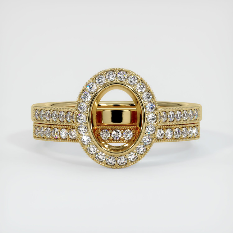 14K Yellow Gold Pave Ring Setting