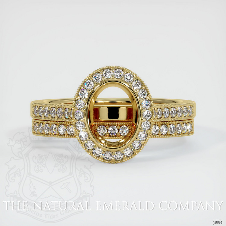 18K Yellow Gold Pave Ring Setting
