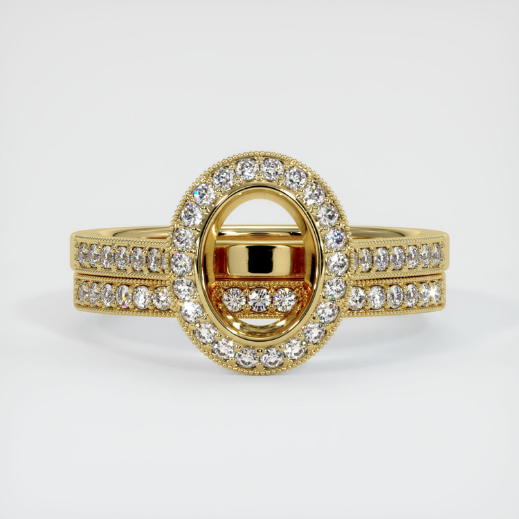 18K Yellow Gold Pave Ring Setting