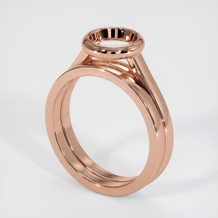 14K Rose Gold Wedding Set Ring Setting