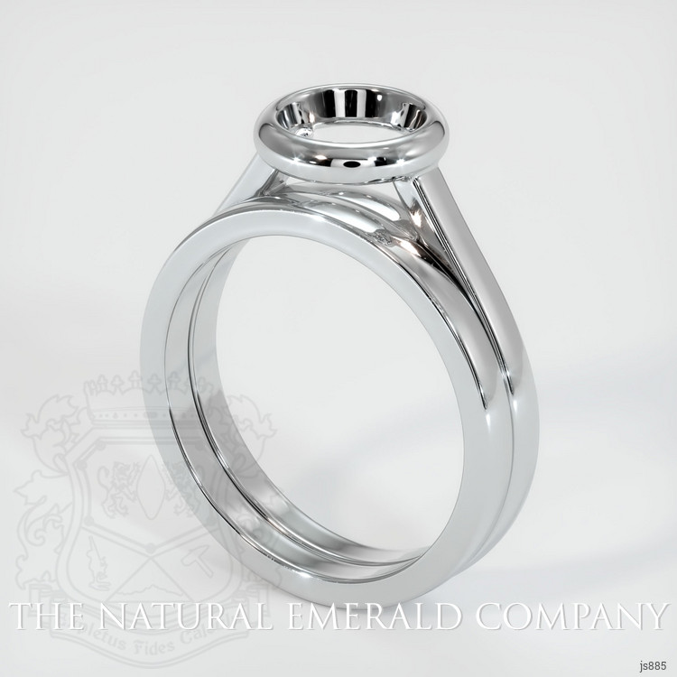 Wedding Set Emerald Ring 3.64 Ct., 18K White Gold