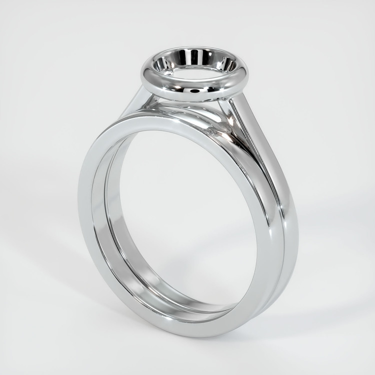 18K White Gold Wedding Set Ring Setting