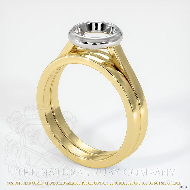 18K White & Yellow Wedding Set Ring Setting