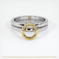 18K Yellow & White Wedding Set Ring Setting Image
