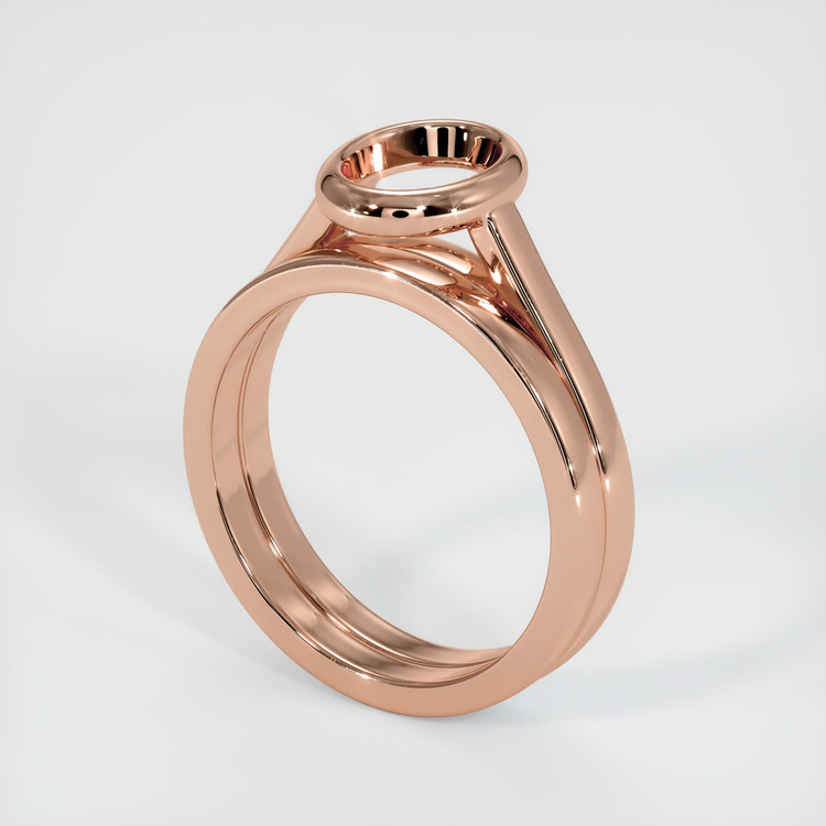 14K Rose Gold Wedding Set Ring Setting