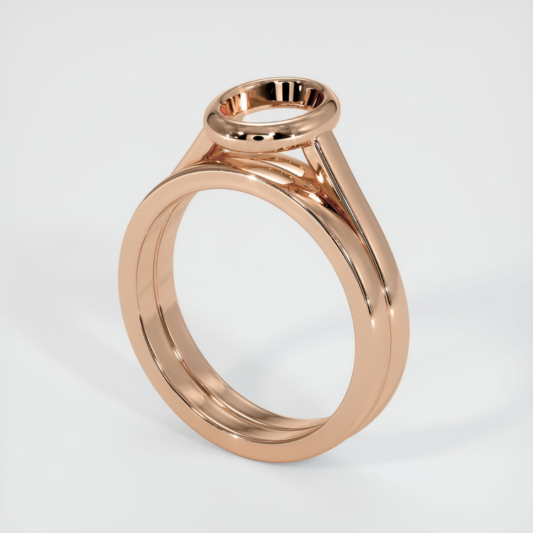 18K Rose Gold Wedding Set Ring Setting