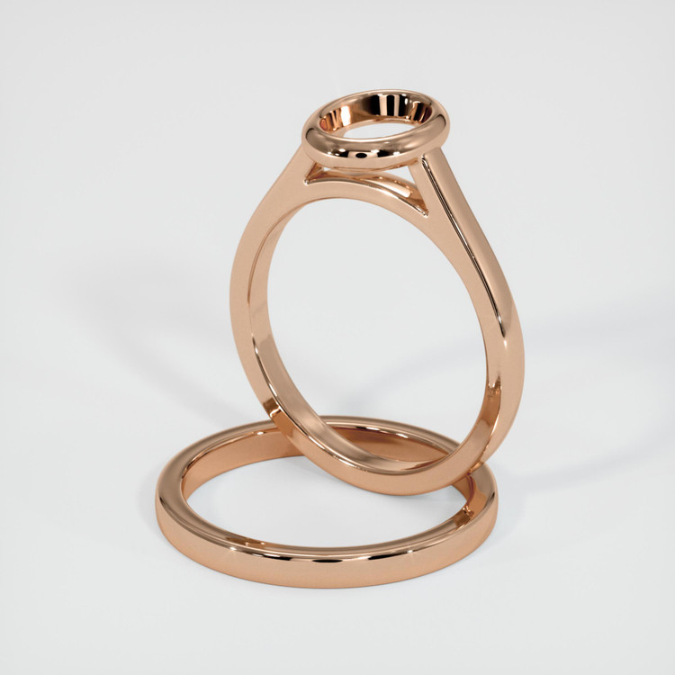18K Rose Gold Wedding Set Ring Setting