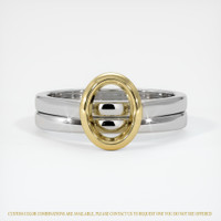 18K Yellow & White Wedding Set Ring Setting Image