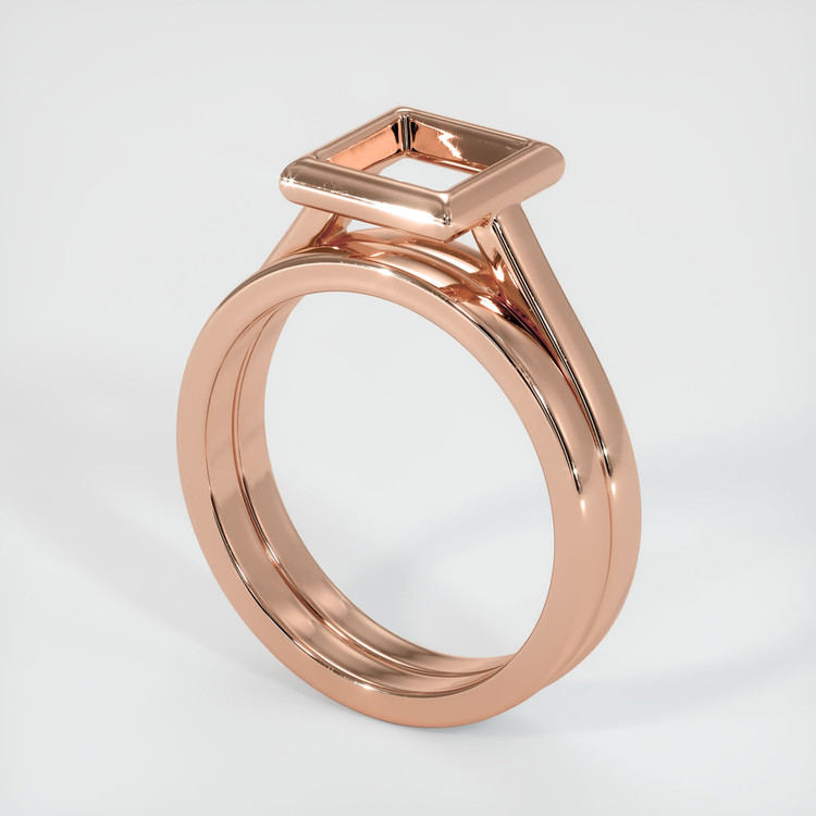 14K Rose Gold Wedding Set Ring Setting