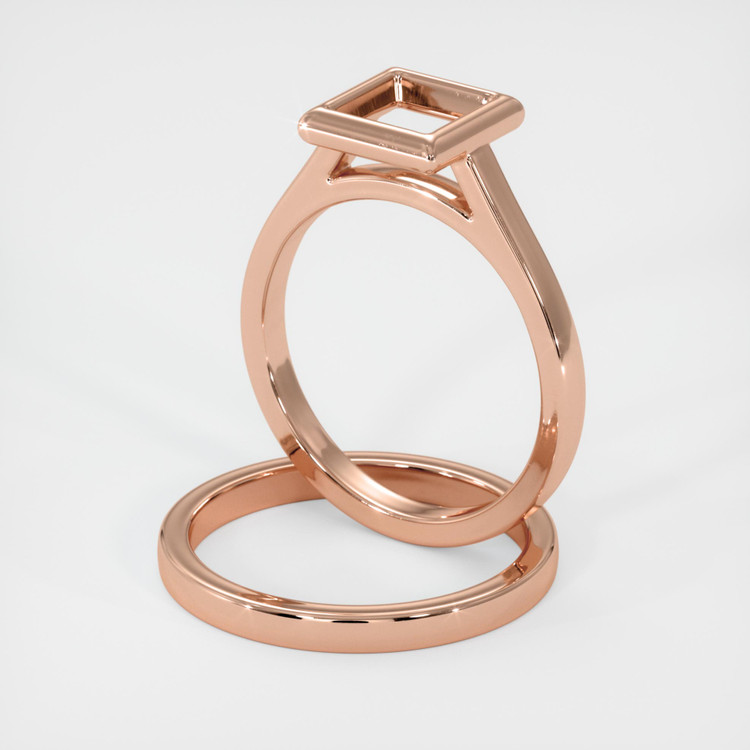 14K Rose Gold Wedding Set Ring Setting
