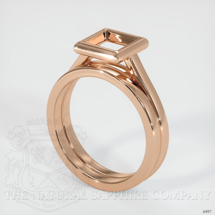18K Rose Gold Wedding Set Ring Setting