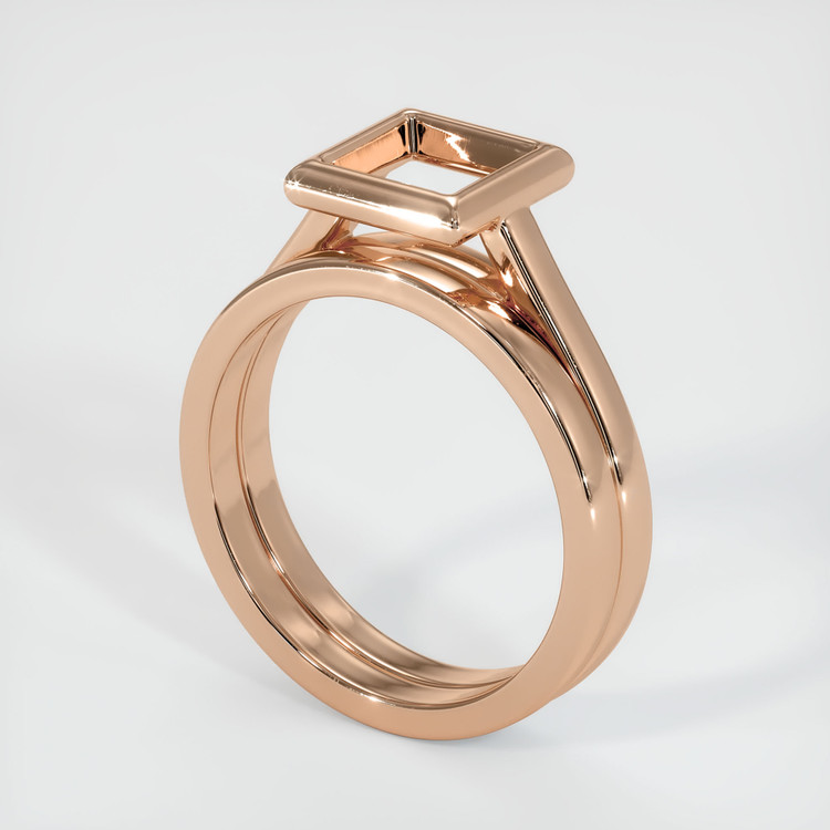 18K Rose Gold Wedding Set Ring Setting