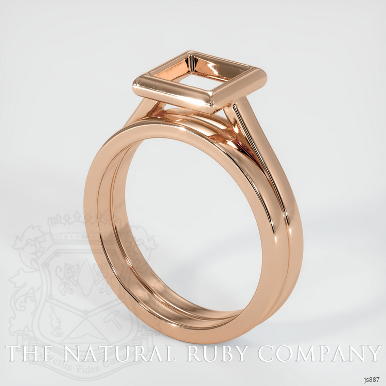 18K Rose Gold Wedding Set Ring Setting