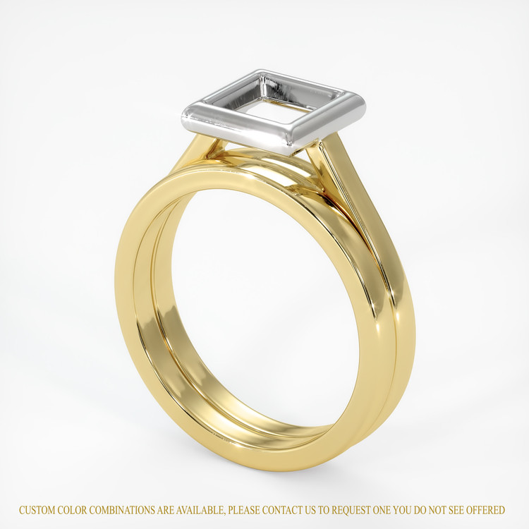 18K White & Yellow Wedding Set Ring Setting