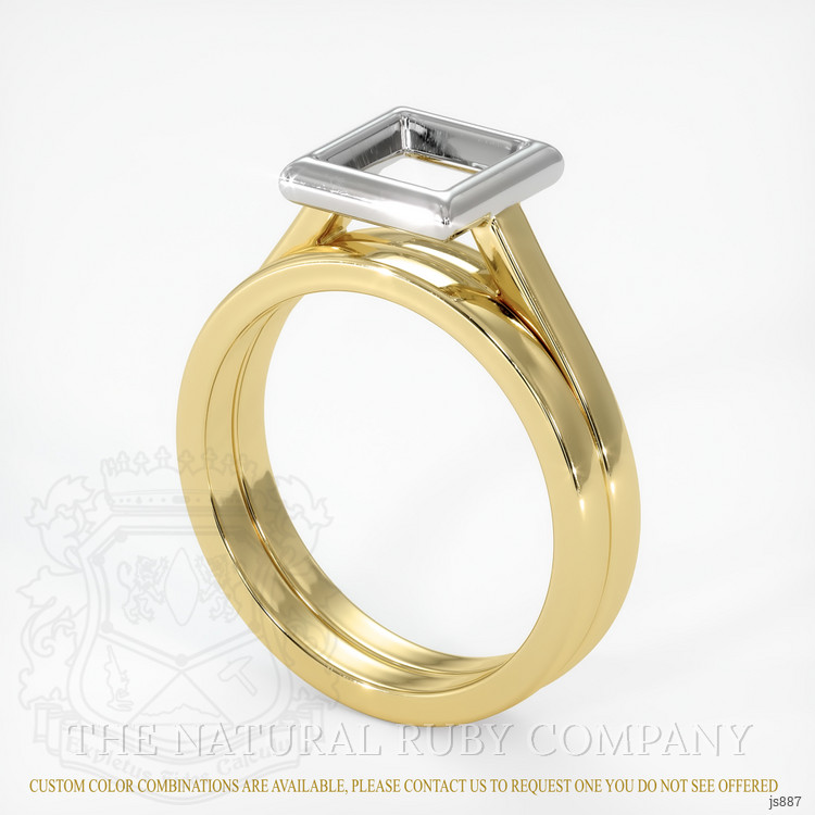 18K White & Yellow Wedding Set Ring Setting