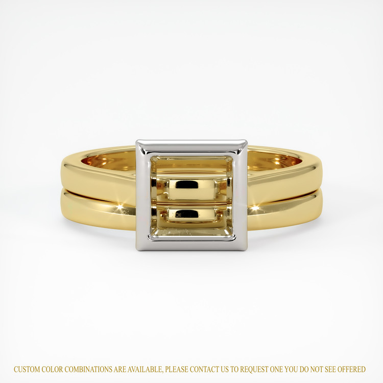 18K White & Yellow Wedding Set Ring Setting
