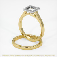 18K White & Yellow Wedding Set Ring Setting Image