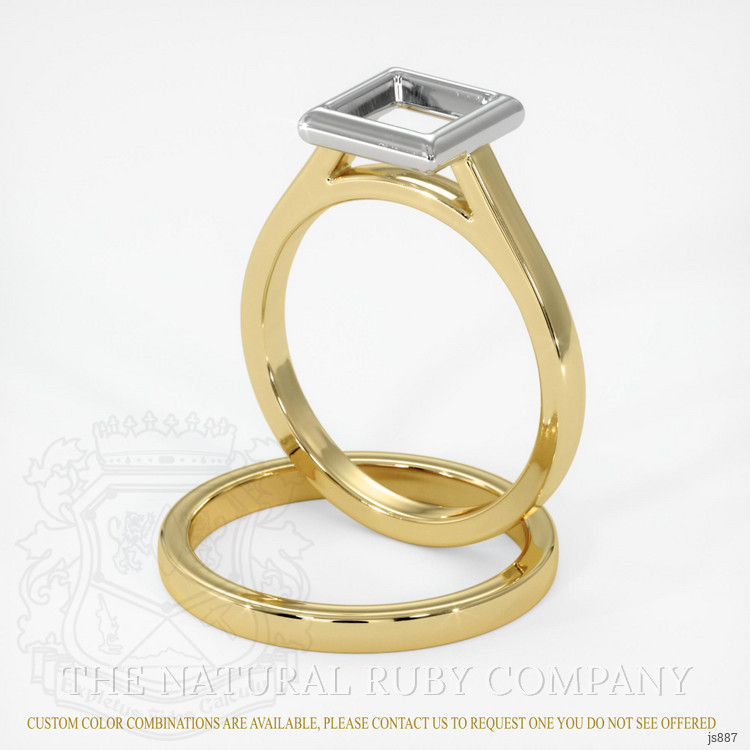 18K White & Yellow Wedding Set Ring Setting