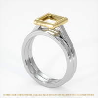 18K Yellow & White Wedding Set Ring Setting Video