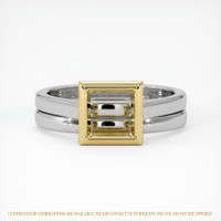 18K Yellow & White Wedding Set Ring Setting Image
