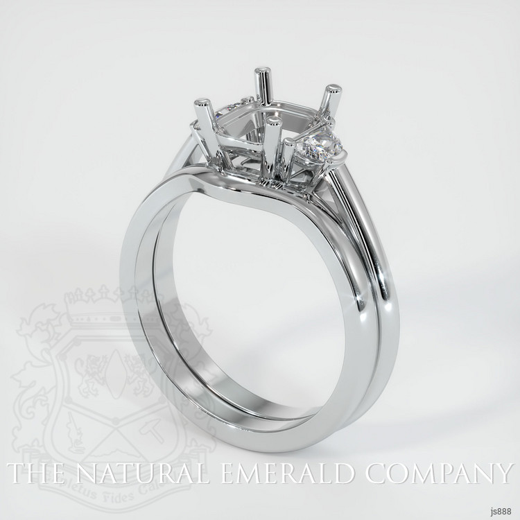 Platinum 950 Three Stone Ring Setting