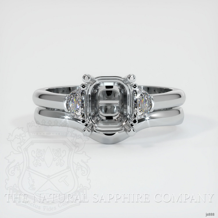 Platinum 950 Three Stone Ring Setting