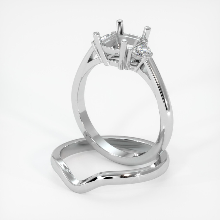 Platinum 950 Three Stone Ring Setting