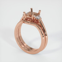 14K Rose Gold Three Stone Ring Setting Video